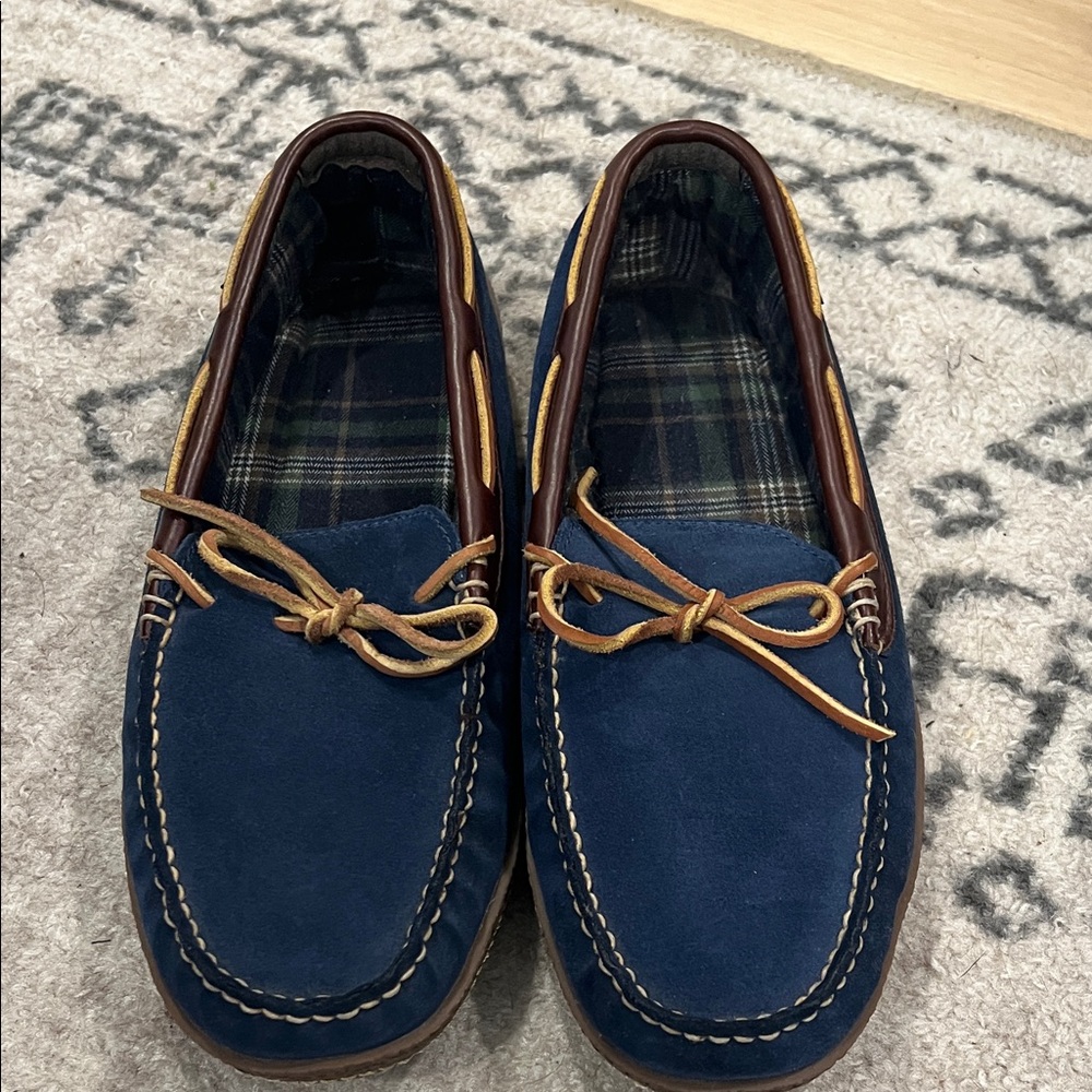 L.L. Bean Navy Suede Boat Shoes